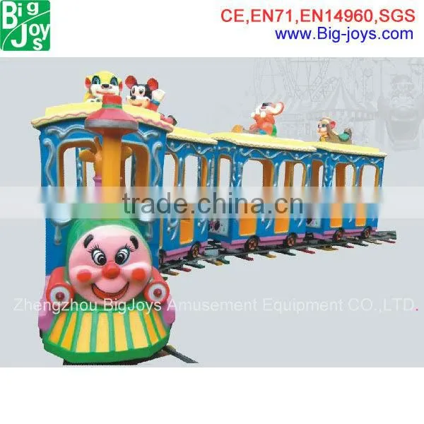 High quality FRP and steel amusement park kids track train made in China