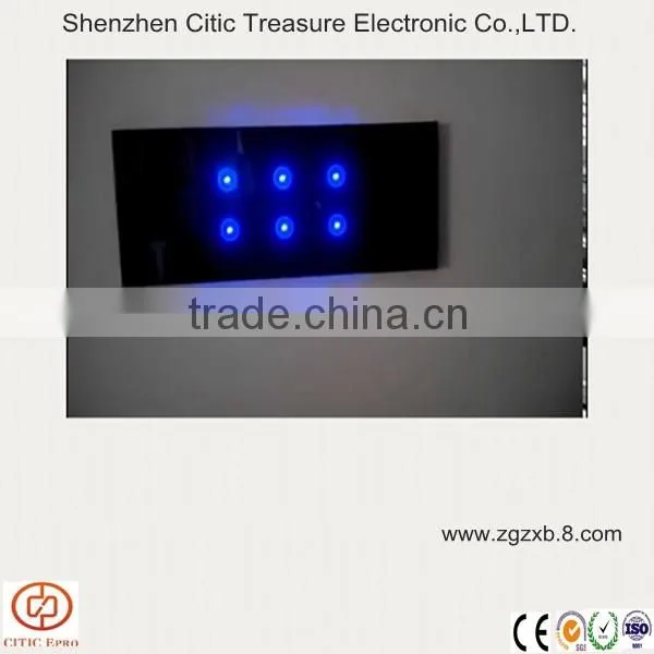 Capacitive touch switch panel glowing keypad
