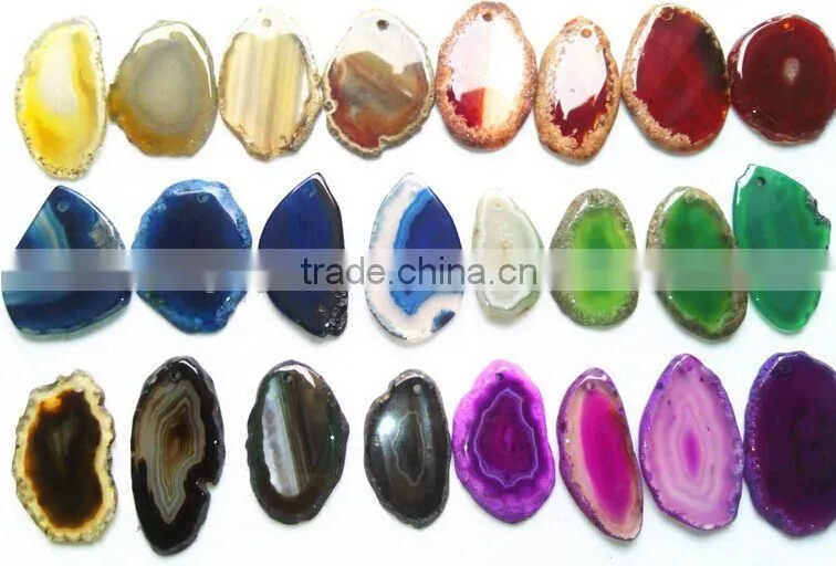 wholesale cutting rainbow agate slices for pendant