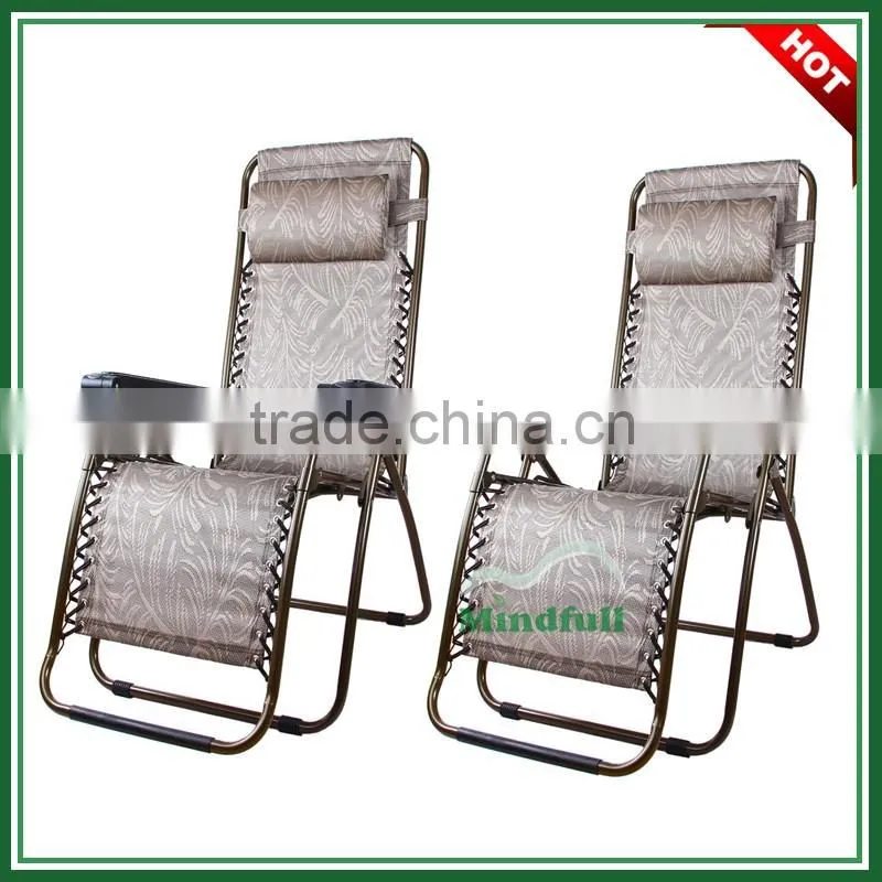 Outdoor Adjustable Zero Gravity Chair Portable Lounge Chair With Pillow