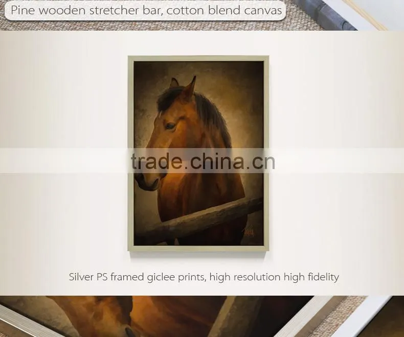 2016 hot selling horse animal oil painting with frame