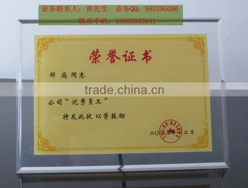 clear acrylic certificate holder wholesale