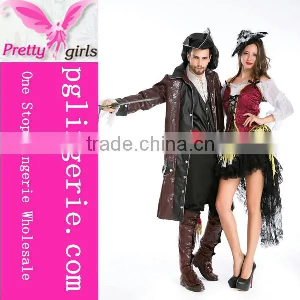 Couple Halloween Costume Black Sexy Priate Costume Ship Captain Costume