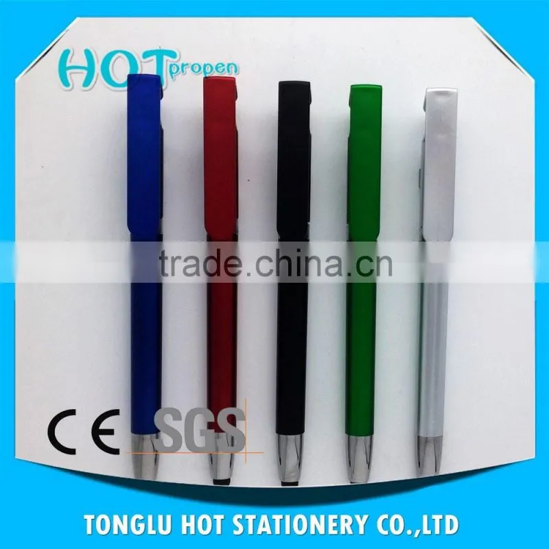 mobile phone support twist pen with big clip, screen touch pen