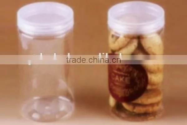 PET plastic packing cylinder box with screw top packing box for cookies nuts