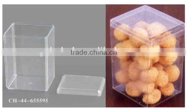 DISPOSABLE PS COOKIES BISCUIT SNACK PACKING BOX RECTANGULAR CONTAINER WITH LID ECONOMIC CH44