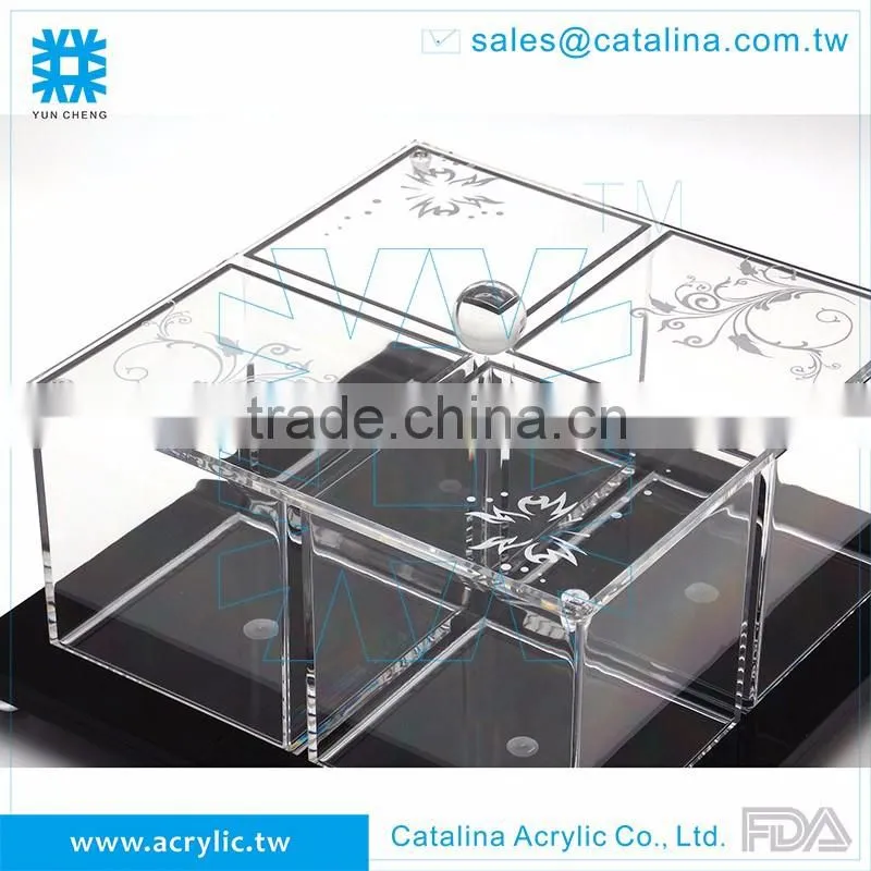 High Quality Acrylic Plastic Banquet Salt Sugar Jar Serving Tray