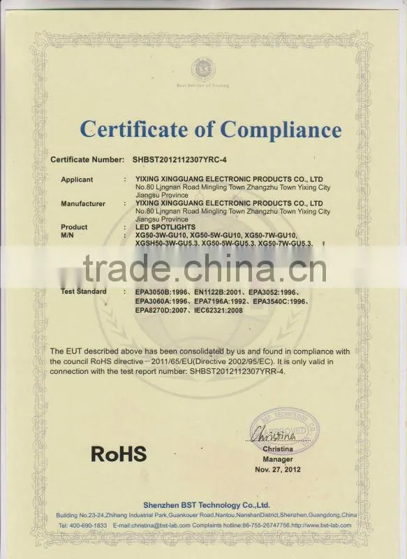 CE Roh 2835SMD GU10 MR16 3W LED Spotlight