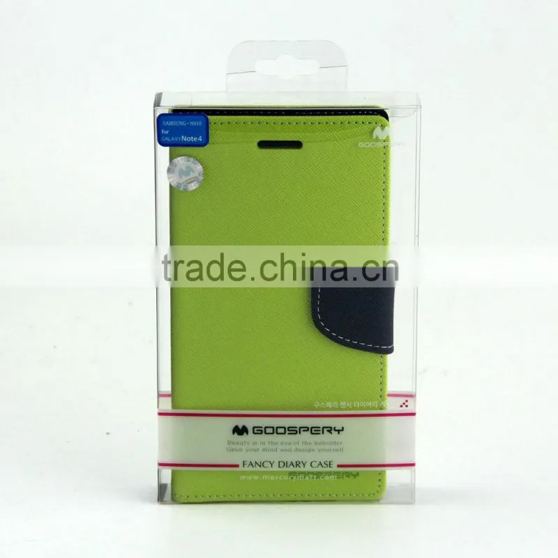 Mercury goospery leather flip case for Note4, Newest Shockproof Credit Card Slots Case for samsung