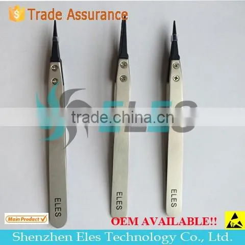 Wholesale black antistatic esd plastic tweezers