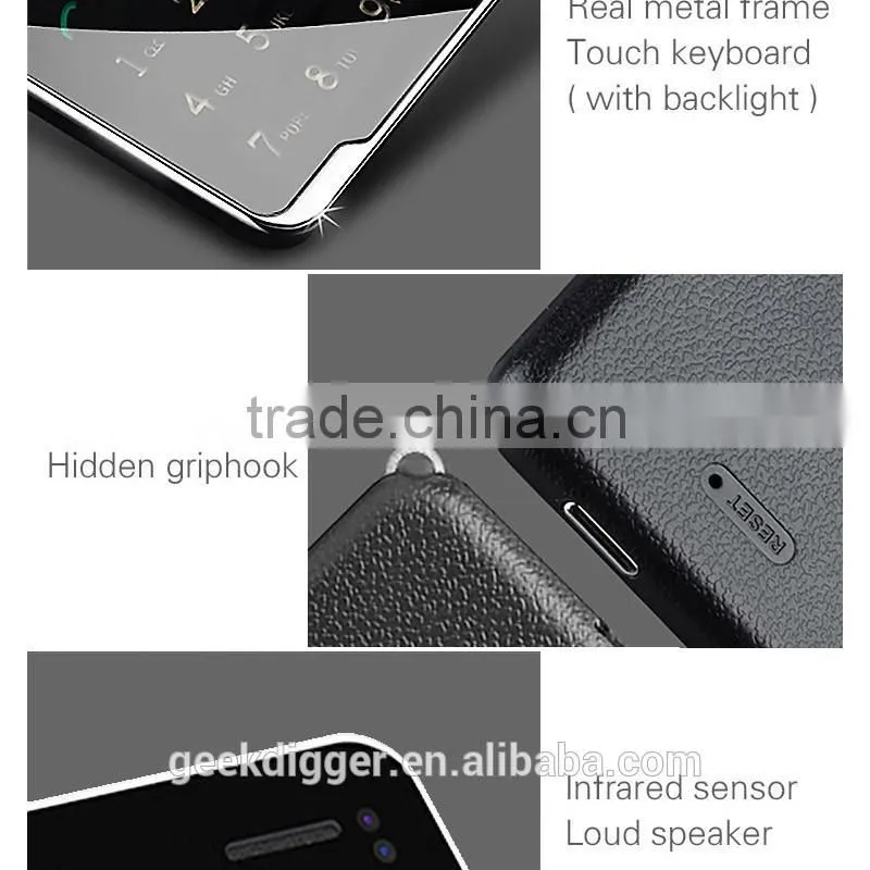 Ultra Thin AIEK V5 Black Card Mobile Phone Pocket Mini Phone Touch Keyboard Quad-Band Multi-languages