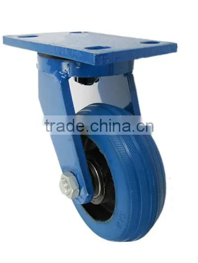 Shock Absorber Heavy Duty Swivel 6" Blue Rubber Caster