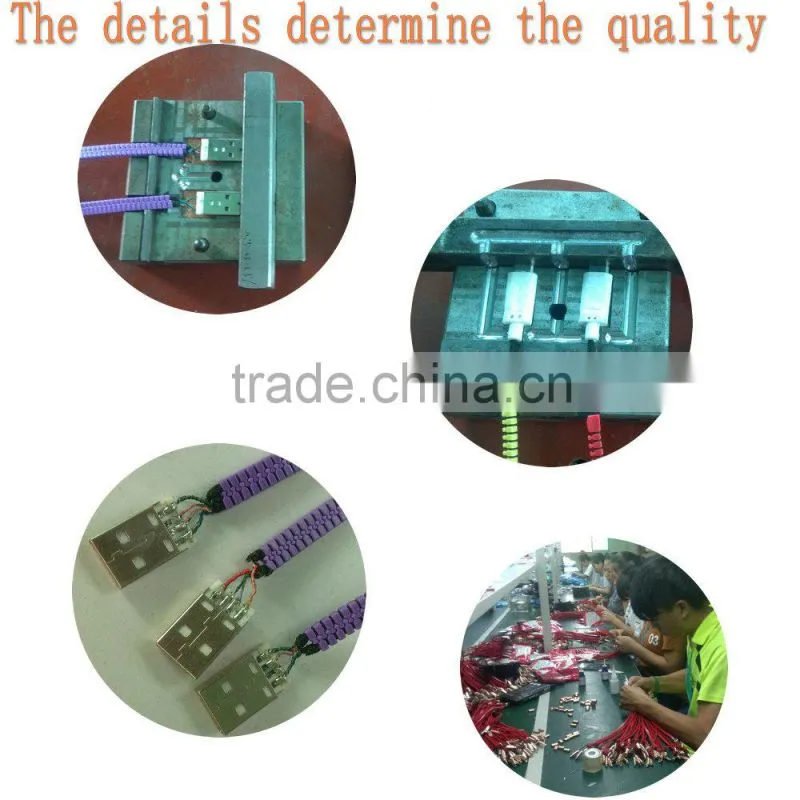 Hotsale data charging and sync 2 in 1 usb cable flat usb cable for iphone 4s 5 5s 6 6plus and samsung