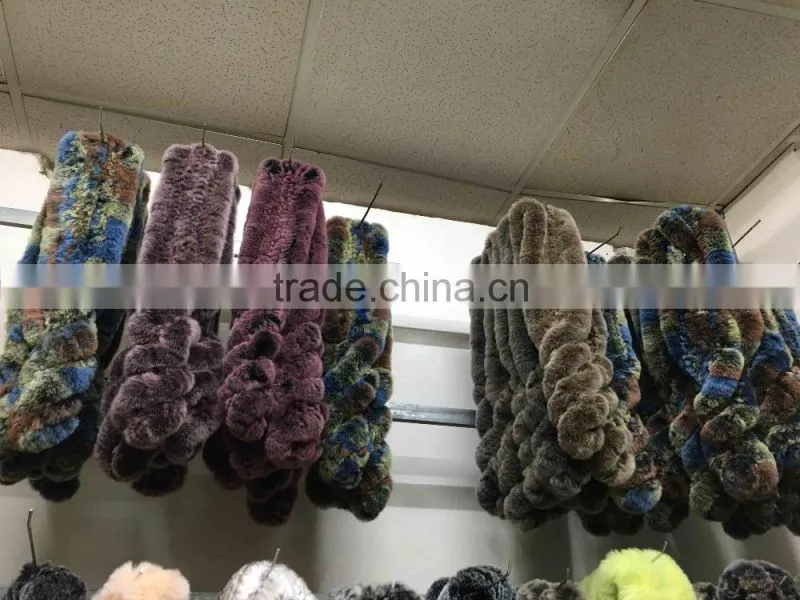 Fashion Style Fur Scarf Shawl / Rex Rabbit Fur Scarf From China