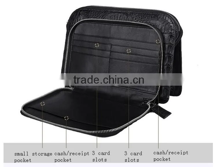 Zipper Clutch Wallet Custom Leather Bag Clutch Bag Genuine Crocodile Bag Men Luxury Wallet Clutch