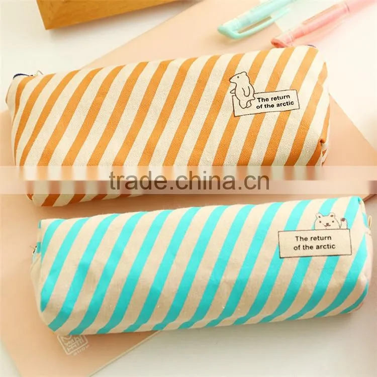 wholesale custom clear canvas zipper fashion stationary pencil cases