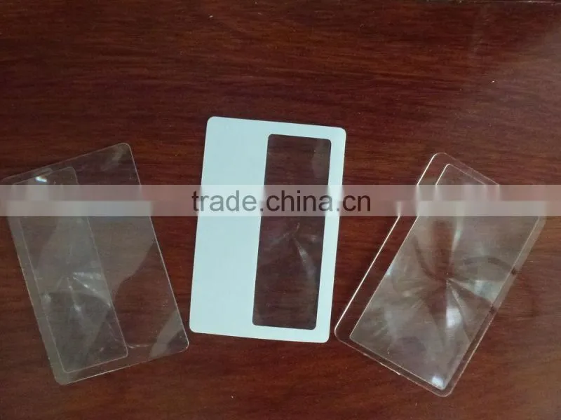 credit card size magnifier, plastic fresnel lens magnifier card