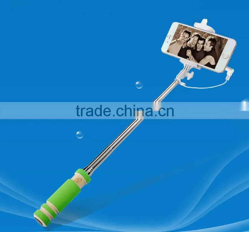 Wholesale factory cable take pole with cable NO need bluetooth No need charger Selfie stick