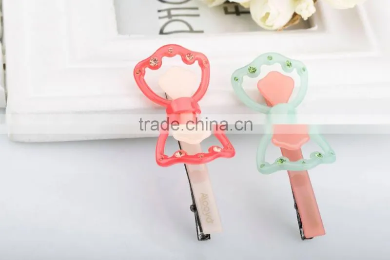 Fashion colorful rhinestone decoration hair clip wholesale exquisite bow hair clip