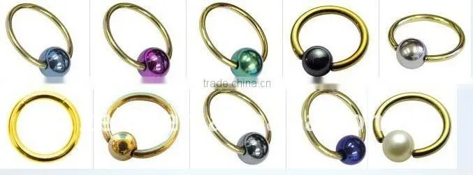 hot sale 316L plated BCR body piercing jewelry