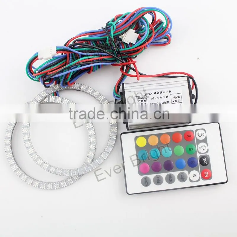 Changeable Colorful RGB LED Car Halo Rings Lights With 24 Key Remote Control LED Angel Car Light led angel eye rings