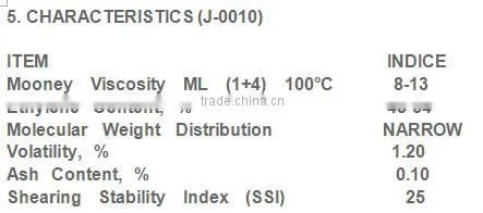 Ethylene-Propylene Copolymer / Rubber J-0010/J-0030/J-0050/J-0033