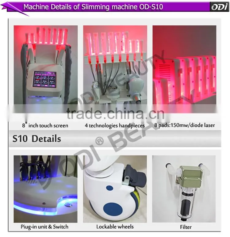 Quick slim! OD-S10 4 in 1 multifunction non invasive lipo cavitation machine