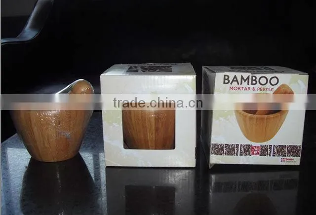 Bamboo mortar and pestle
