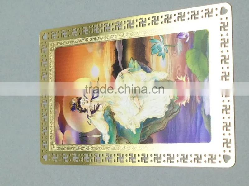 Classic religious gold metal visiting card