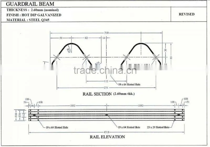 Highway guardrail post / highway guardrail post spacing