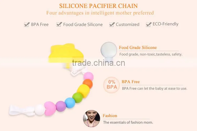 New Arrived Wood And Metal Pacifier Clip Baby Paicifer Holder Clip