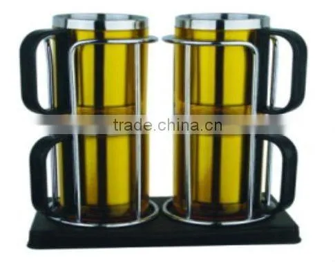 HOT SALE Atlasware vacuum flask gift sets with FDA SGS LFGB certification 1000ml vacuum flask with two 14OZ auto mugs / tea mugs