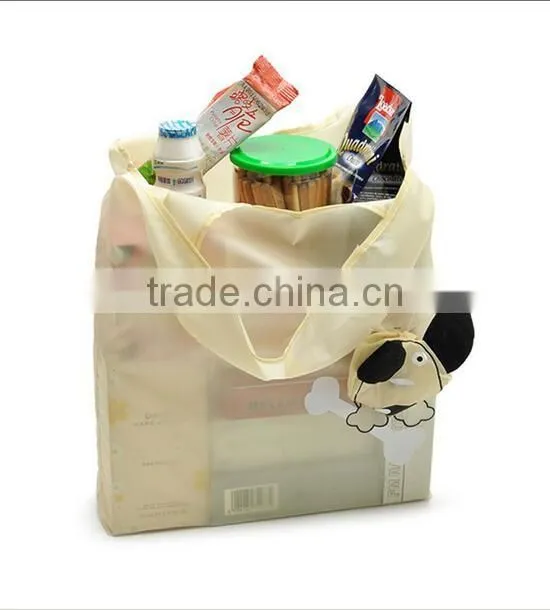 Custom promotional nylon polyester cute foldable shopping bag for advertising