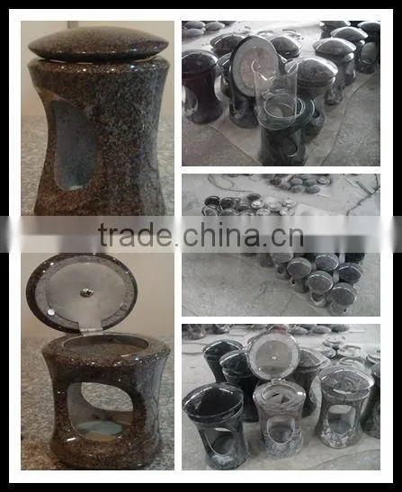 Tombstone cemetery lamp and funeral vase