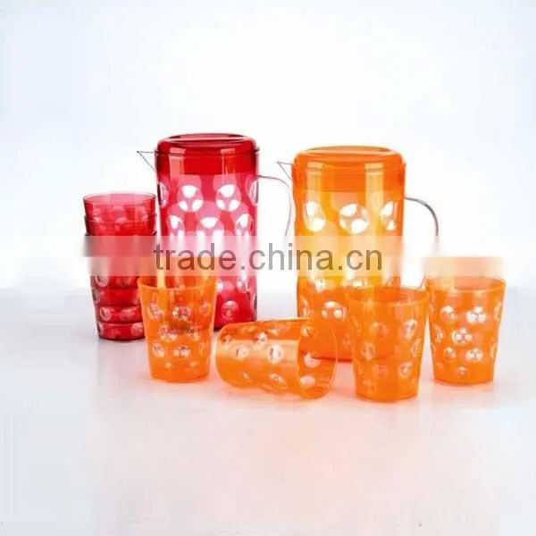 Plastic restaurant cold water pitcher set