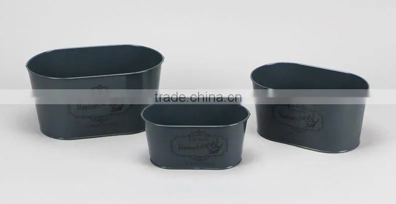 new style lavender Design oval metal flower base pot for garden