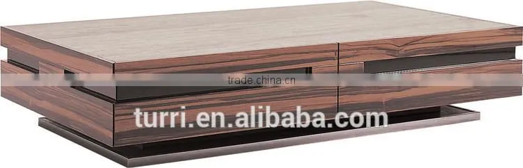 modern marble travertine top hardware base coffee table