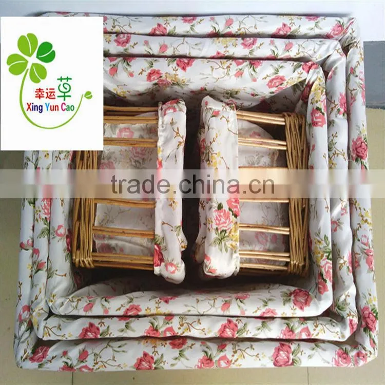 wicker storage basket with liner factory supply