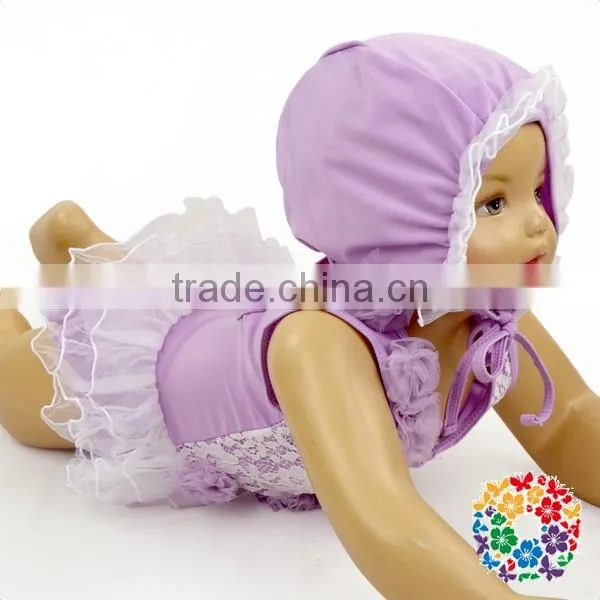 2017 summer clothing set pink floral lace baby toddler girl swimsuit