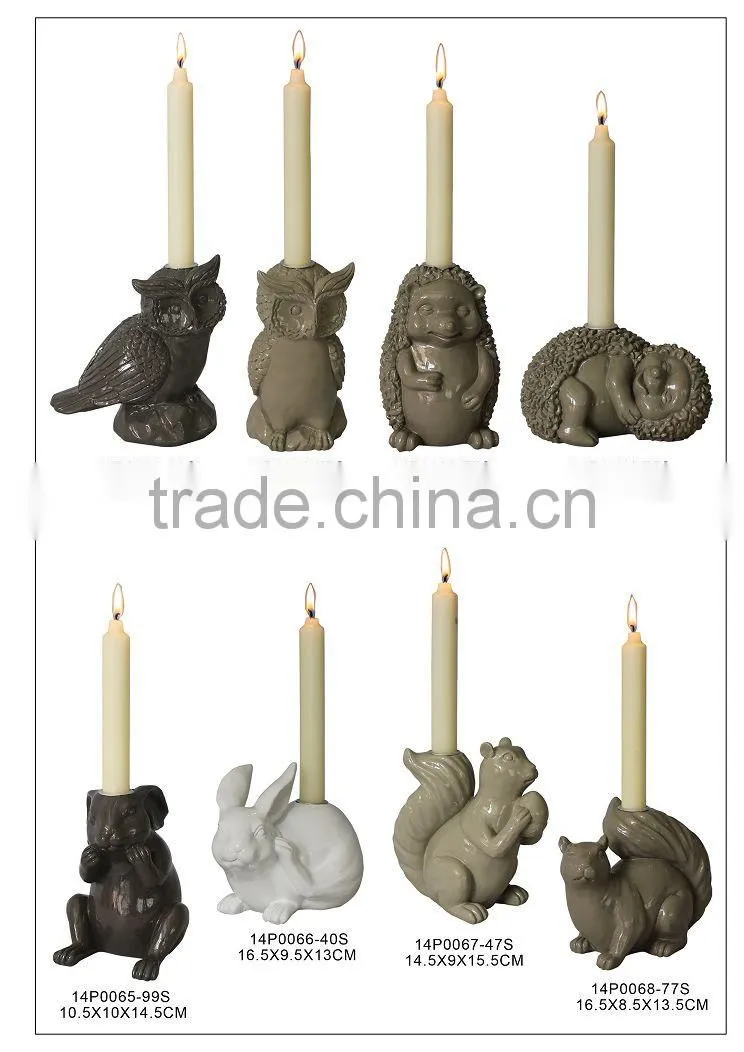 resin Owl candle holder