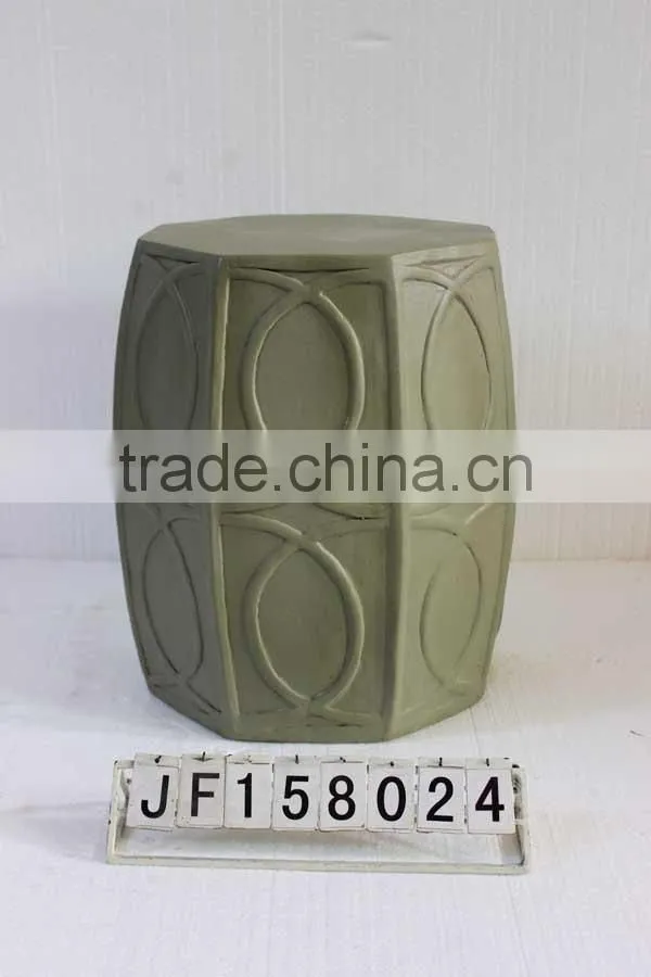 Garden fiberglass clay oval shaped stool chair
