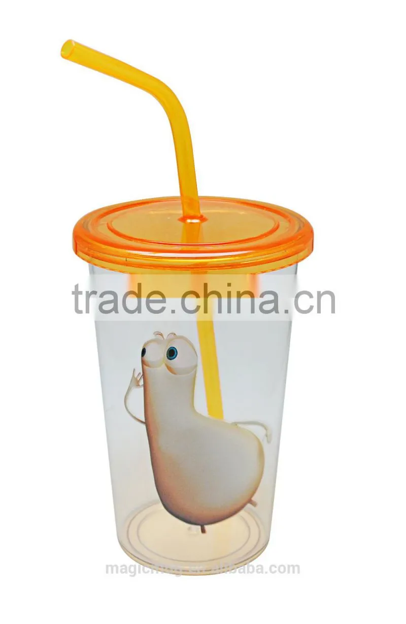 Double wall coffee Tumbler PS plastic mug