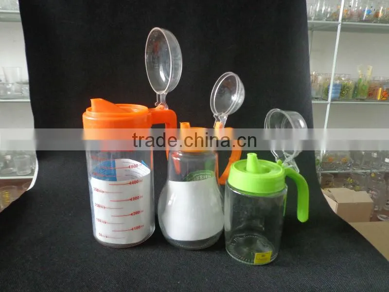 clear glass oil bottle