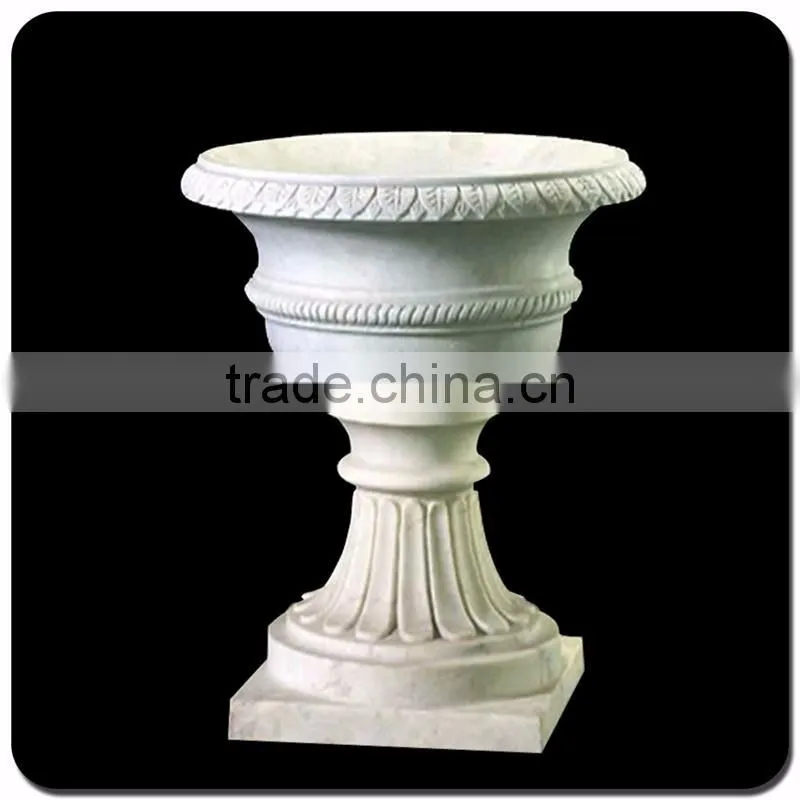 China cheap garden landscaping white marble flower pot