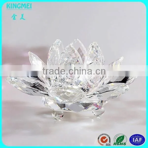 Customized crystal lotus glass lotus flower for desk table decoration
