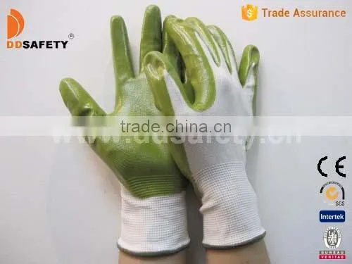 DDSAFETY Cheapest Nitrile Coated Working Gloves With Nylon Liner