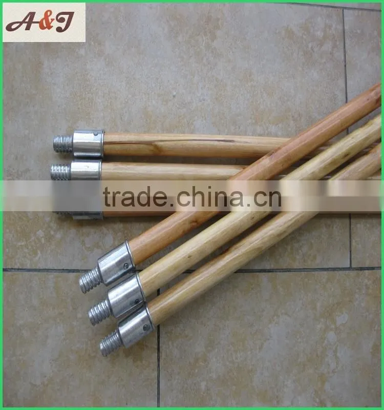 Lacqur painted wooden pole for brushes metal screw