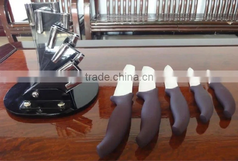 5 pieces ceramic kitchen knife set with Arylic block