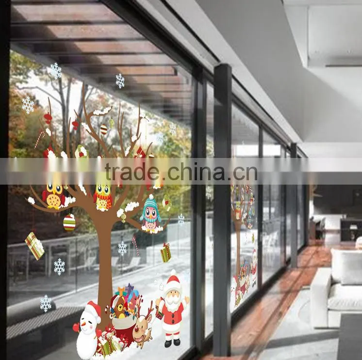 Cute christmas window sticker cartoon christmas decorative sticker