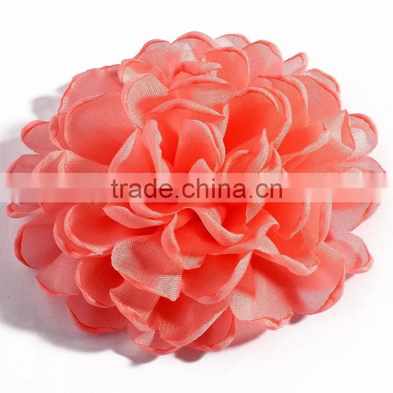 handmade singe organza flower clip for kids hair accessories